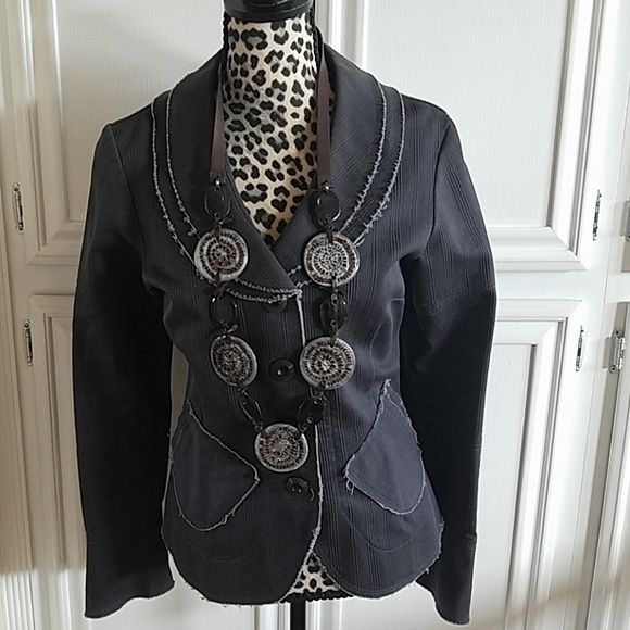 Neesh Gray Cotton Blazer - Picture 2 of 8